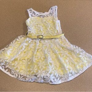 Knitworks Yellow and White Floral Lace Dress